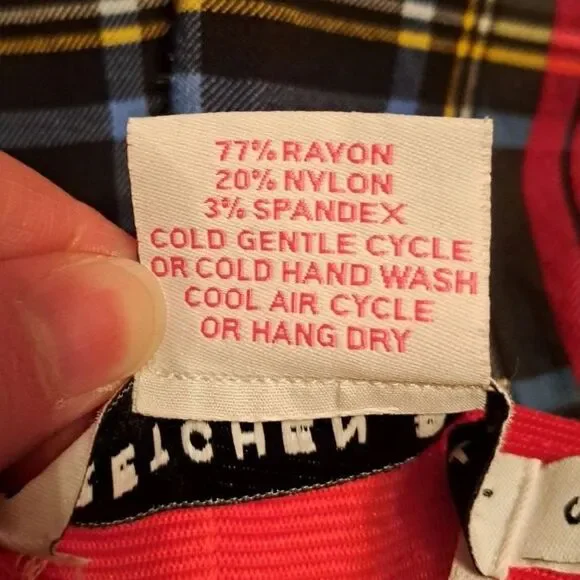 Gretchen Scott Gripe Less Tartan Pull-on Plaid Pants Size Small Ankle Crop - Picture 13 of 13